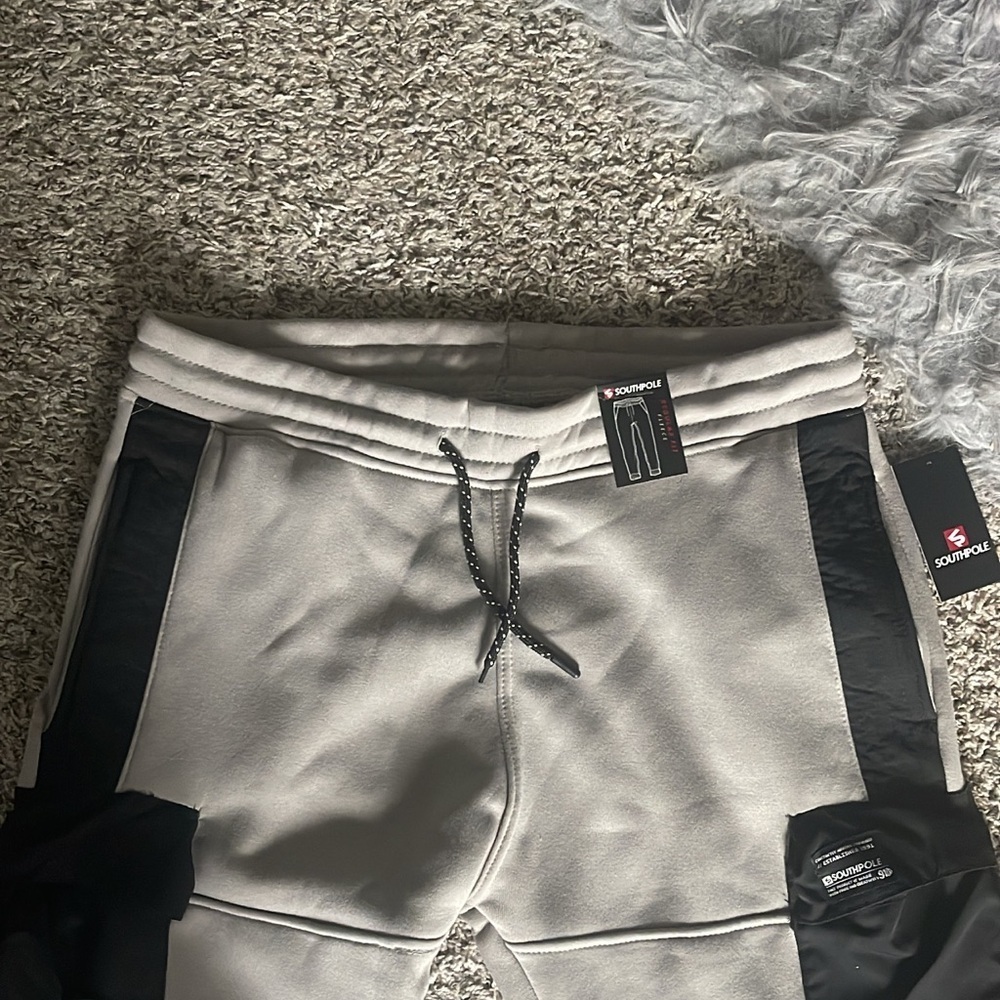 South Pole Gray Fleece Joggers with Black Accents - Picture 3 of 13
